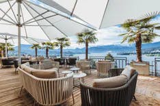 Blick auf den Vierwaldstättersee vom Art Deco Hotel Montana in Luzern