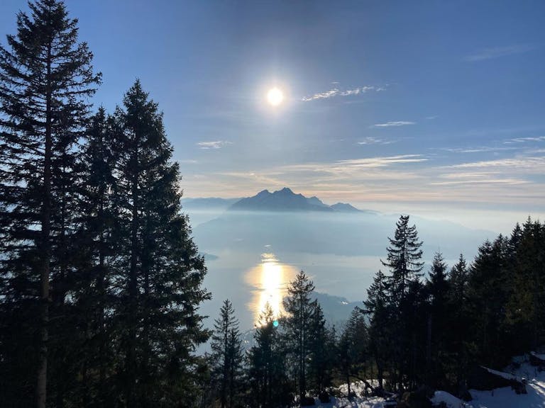 Photo by Hotel Rigi Kaltbad on March 02, 2022. May be an image of sky, nature, tree and mountain.