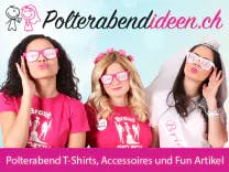 Bild von drei Frauen mit Brille und Polterabend T-Shirts